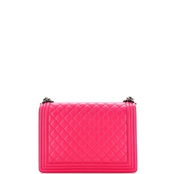 Chanel Boy Flap Bag Quilted Lambskin Large Pink - Picture 4 of 8